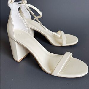 BP Cream Block Heel Sandals